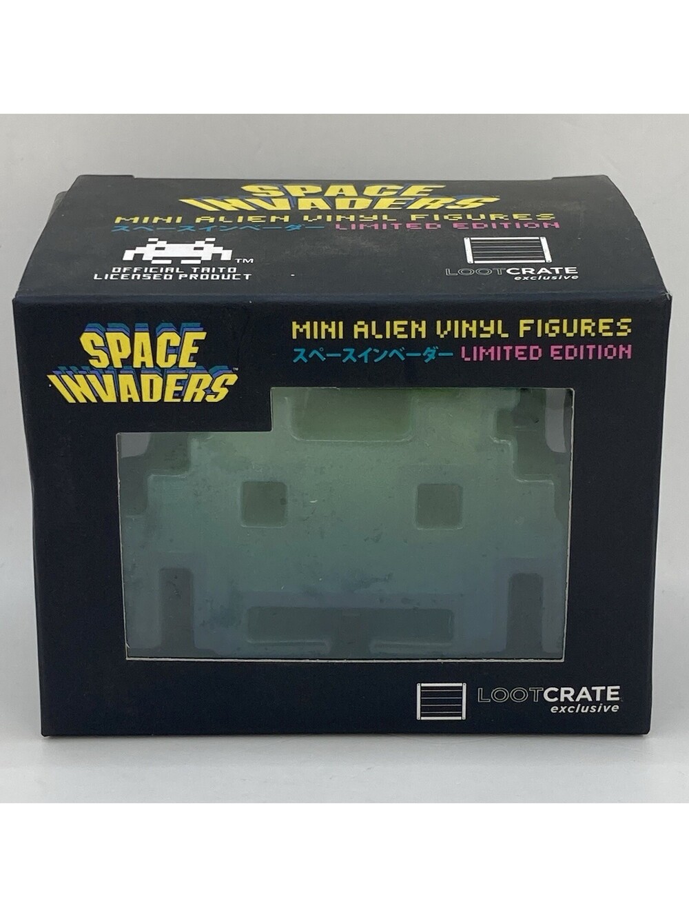 Loot Crate Space Invaders Mini Alien Vinyl Figure Green Blue Clear Taito 2015